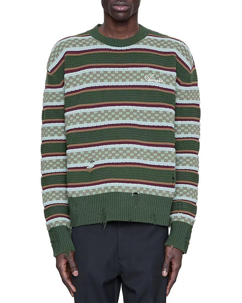 amiri Western Logo Striped Sweater