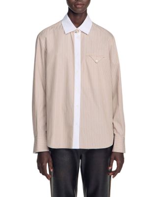 Natalya Striped Contrast Trim Shirt