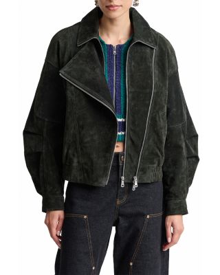 Suede Layered Bomber Jacket