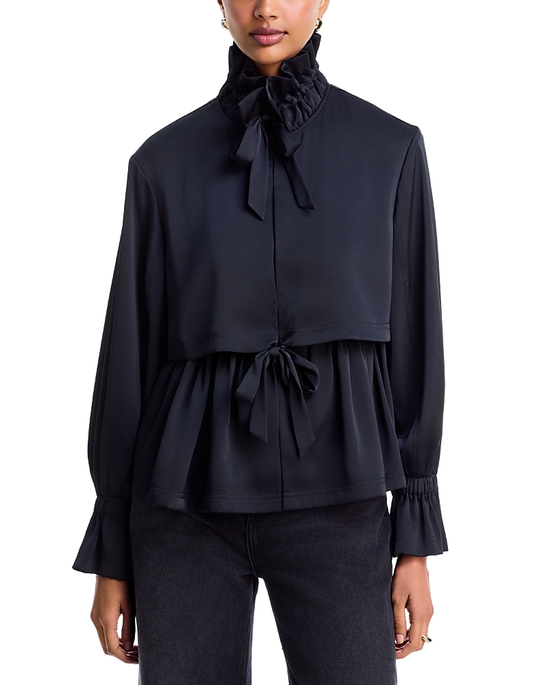 Cinq a Sept Azira Tie Neck Flared Cuff Jacket