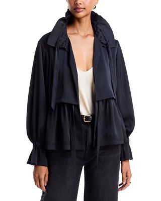 Azira Tie Neck Flared Cuff Jacket