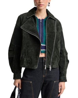 Suede Layered Bomber Jacket - thumbnail 2