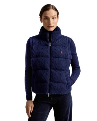Cable Knit Wool Cashmere Zip Vest