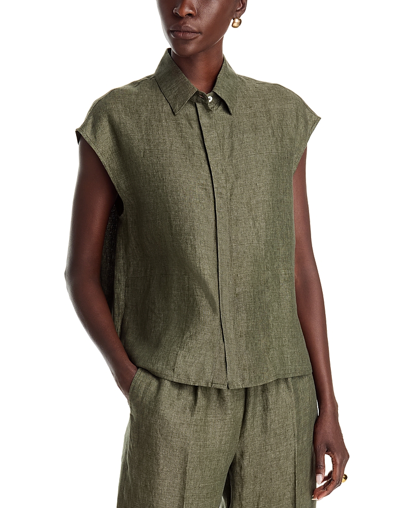 Herno Linen Boxy Vest
