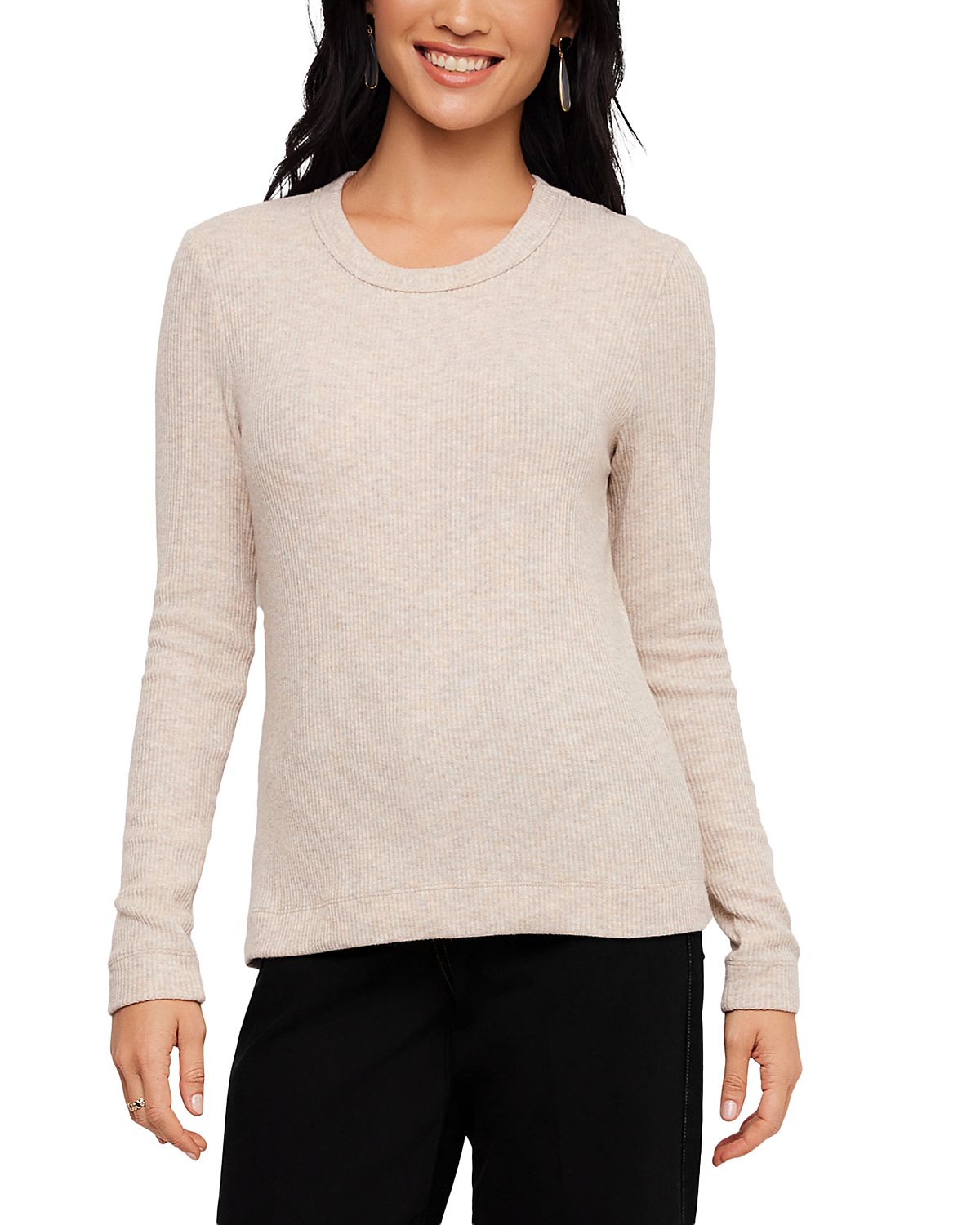 Karen Kane Ribbed Long Sleeve Crewneck Top