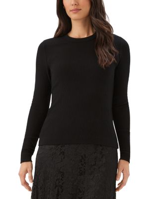Ribbed Long Sleeve Crewneck Top
