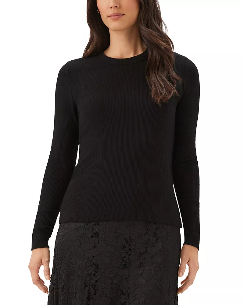 Karen Kane Ribbed Long Sleeve Crewneck Top
