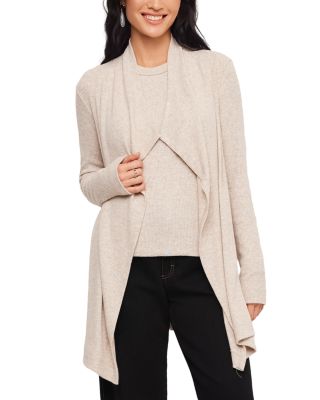 Ribbed Drape Front Cardigan