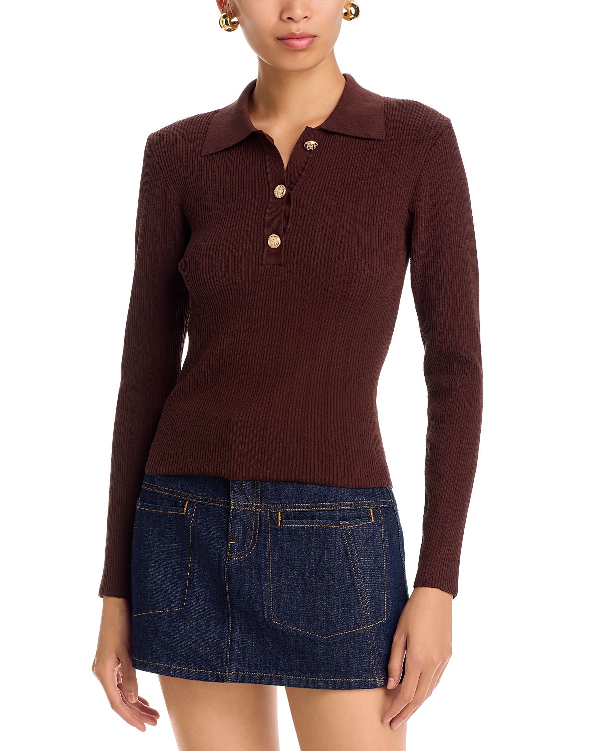 Aqua Gold Button Polo Sweater - Exclusive