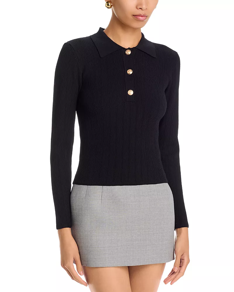 Aqua Gold Button Polo Sweater - Exclusive