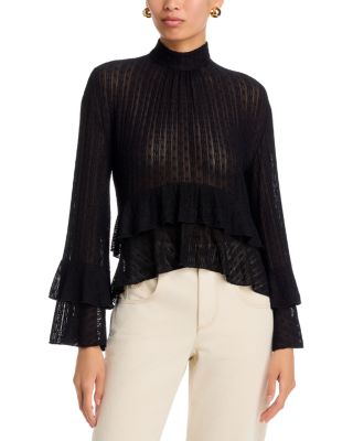 Mock Neck Ruffled Top - Exclusive