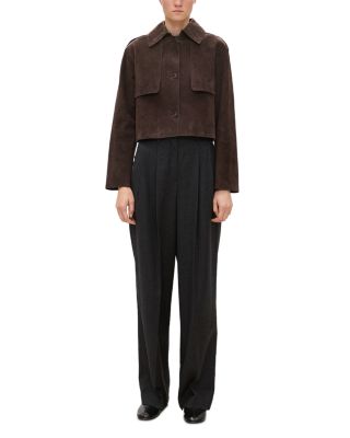 Reece Cropped Suede Trench Coat - thumbnail 3