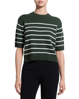 Cropped Cashmere Crewneck Sweater Tee