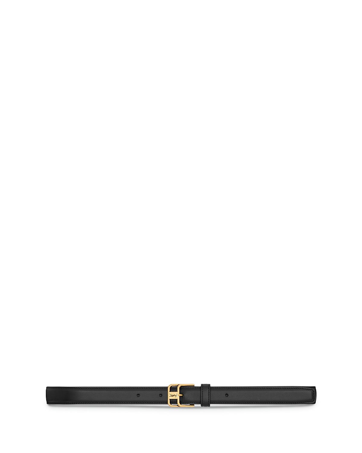 Saint Laurent Cassandre Double-Buckle Thin Belt