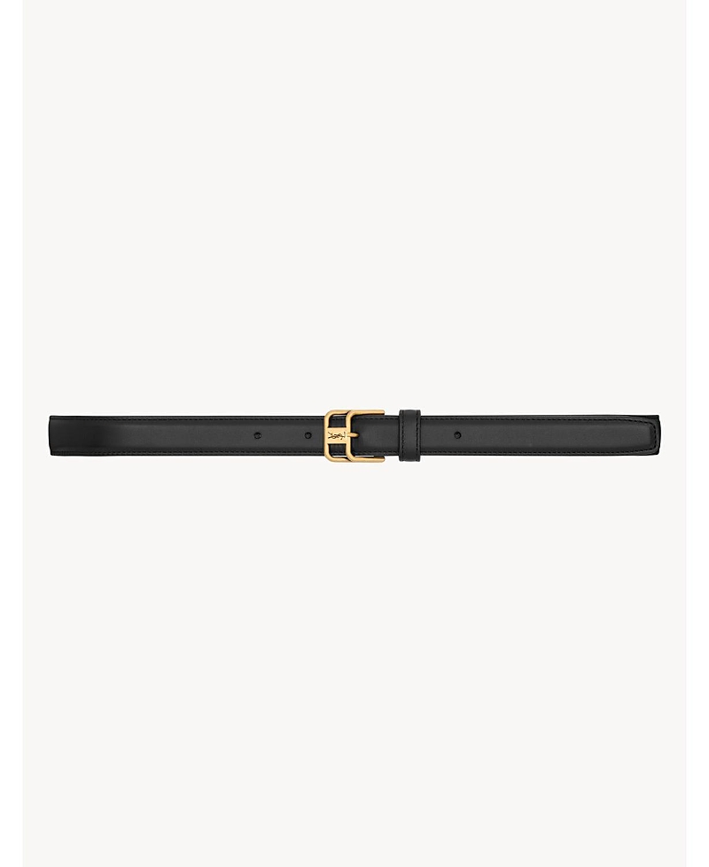Saint Laurent Cassandre Double-Buckle Thin Belt