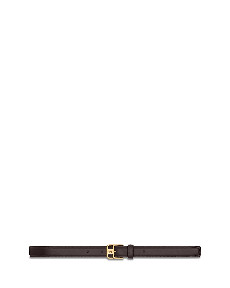 Saint Laurent Cassandre Double-Buckle Thin Belt