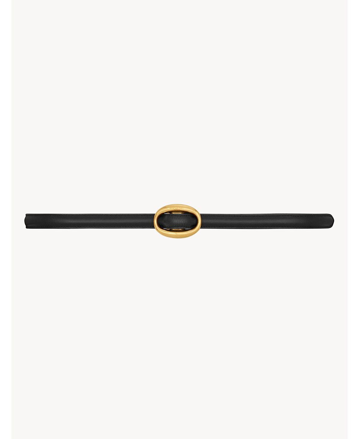 Saint Laurent Oval Buckle Thin Reversible Belt