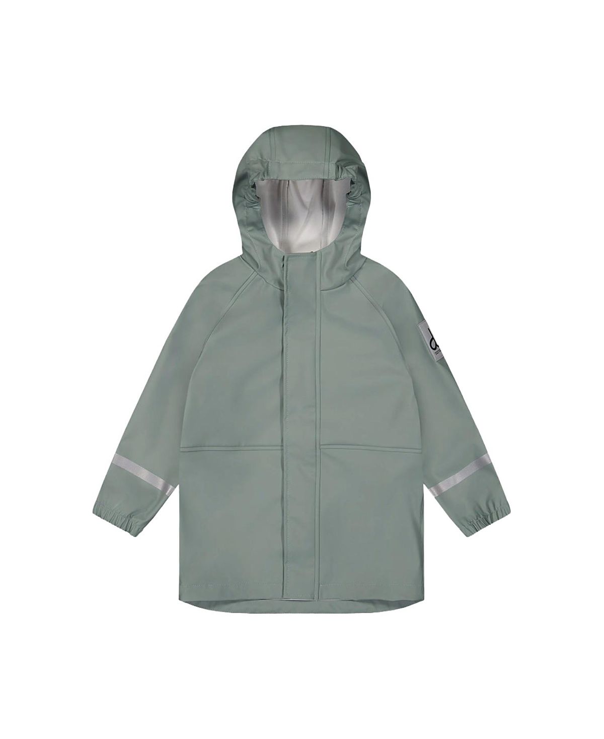 Deux par Deux Unisex Color Block Hooded Reflective Rain Jacket - Little Kid