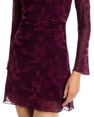 Floral Jacquard Mesh Mini Dress - Exclusive - thumbnail 3