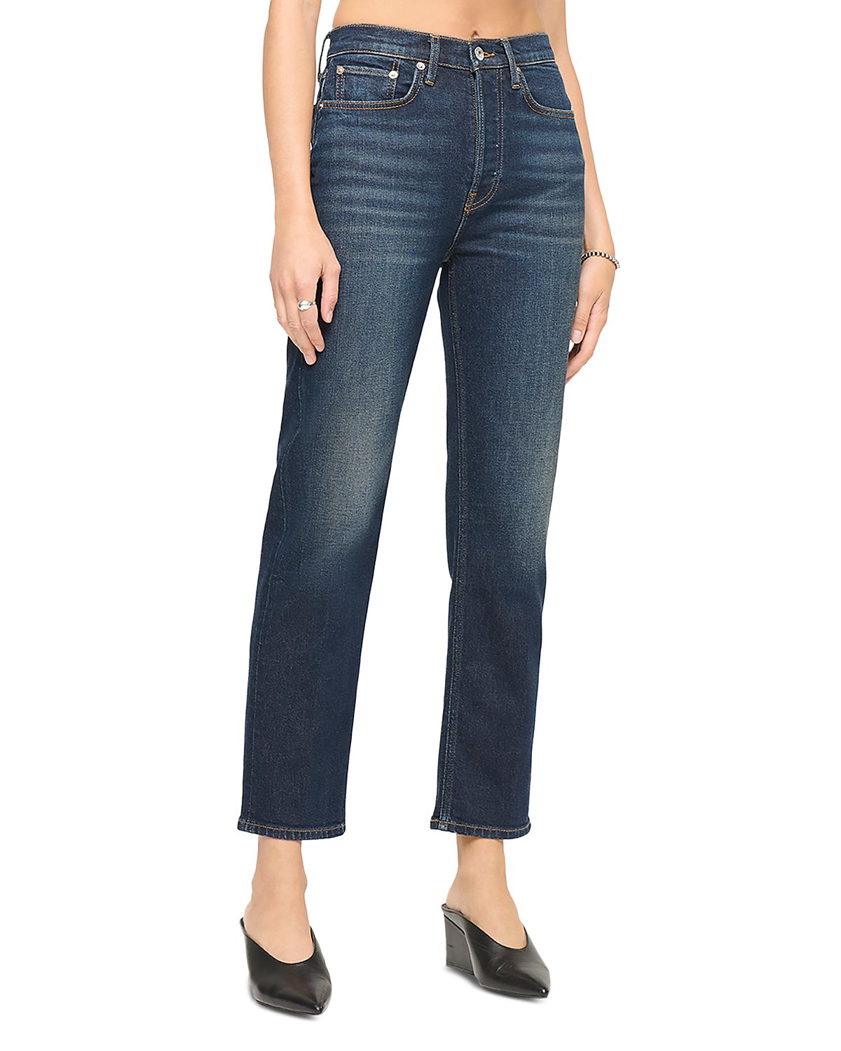 Re/Done High Rise Pipe Jeans