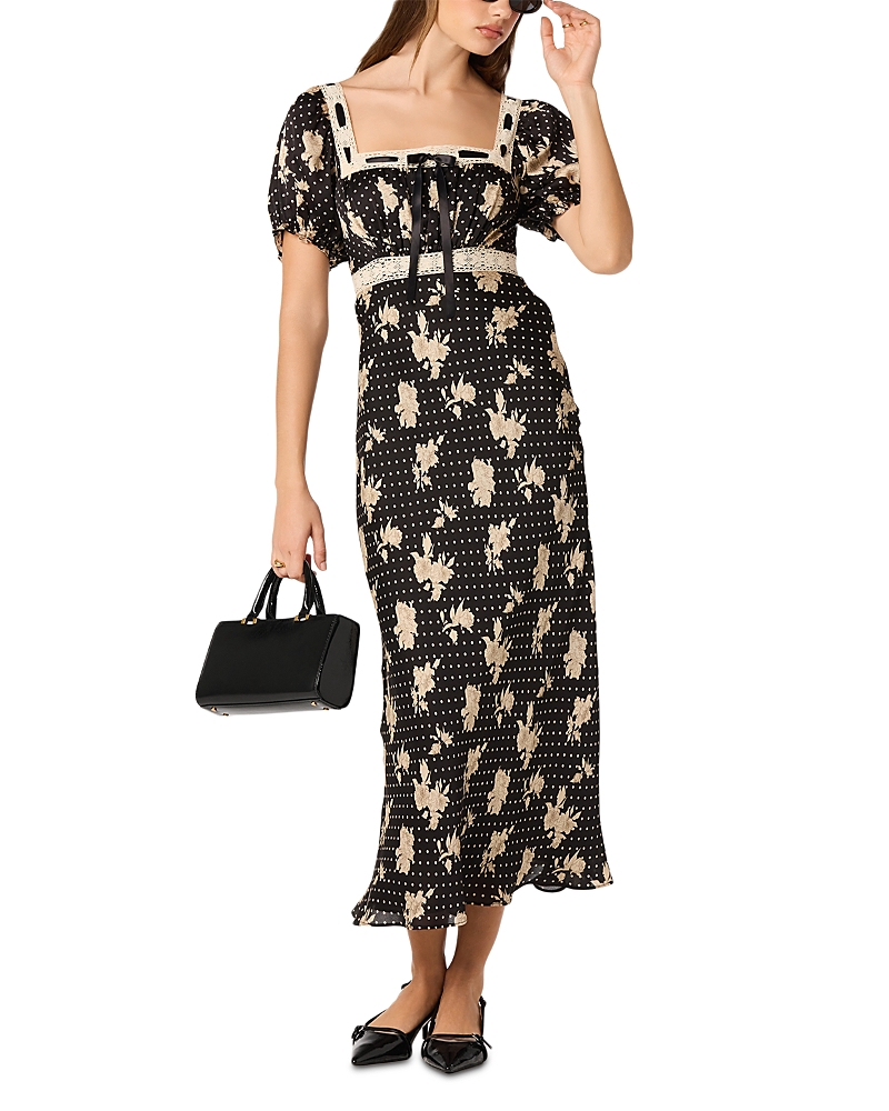 Astr the Label Kim Crochet Trim Square Neck Dress