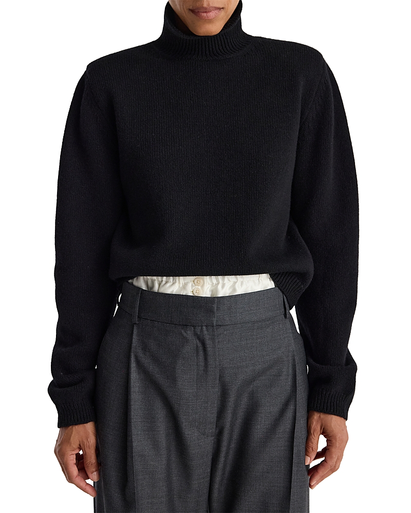 Rohe Statement Shoulder Wool Cashmere Turtleneck Sweater