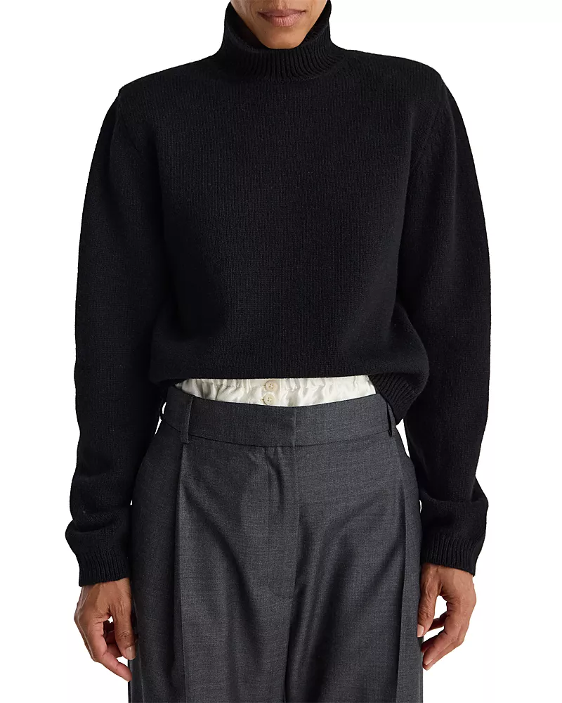 Rohe Statement Shoulder Wool Cashmere Turtleneck Sweater