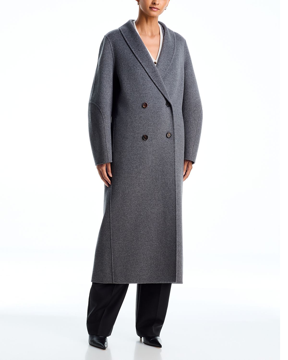 Lisa Yang Double Shawl Wool & Cashmere Coat