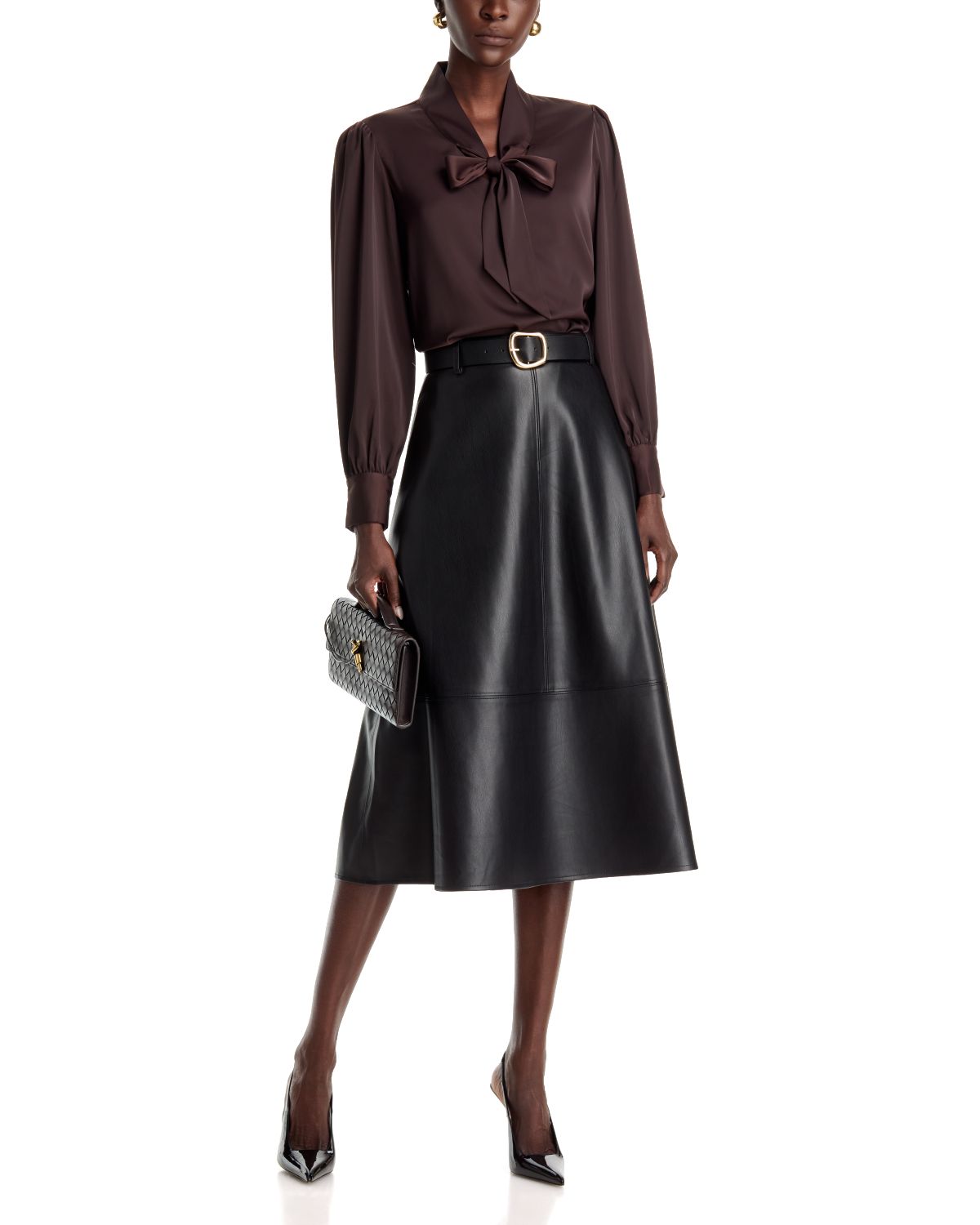 Faux Leather A Line Skirt thumbnail 2
