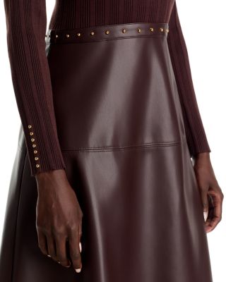 Mock Neck Mixed Media Studded Dress - thumbnail 8