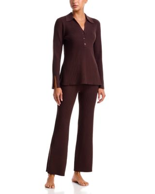 Johnny Collar Flare Leg Pajama Set - Exclusive