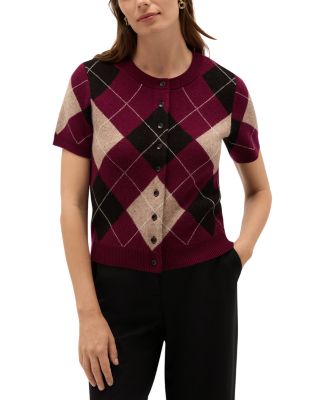 Livi Argyle Short Sleeve Cardigan Sweater