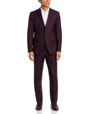 Sharkskin Wool Slim Fit Suit Separates