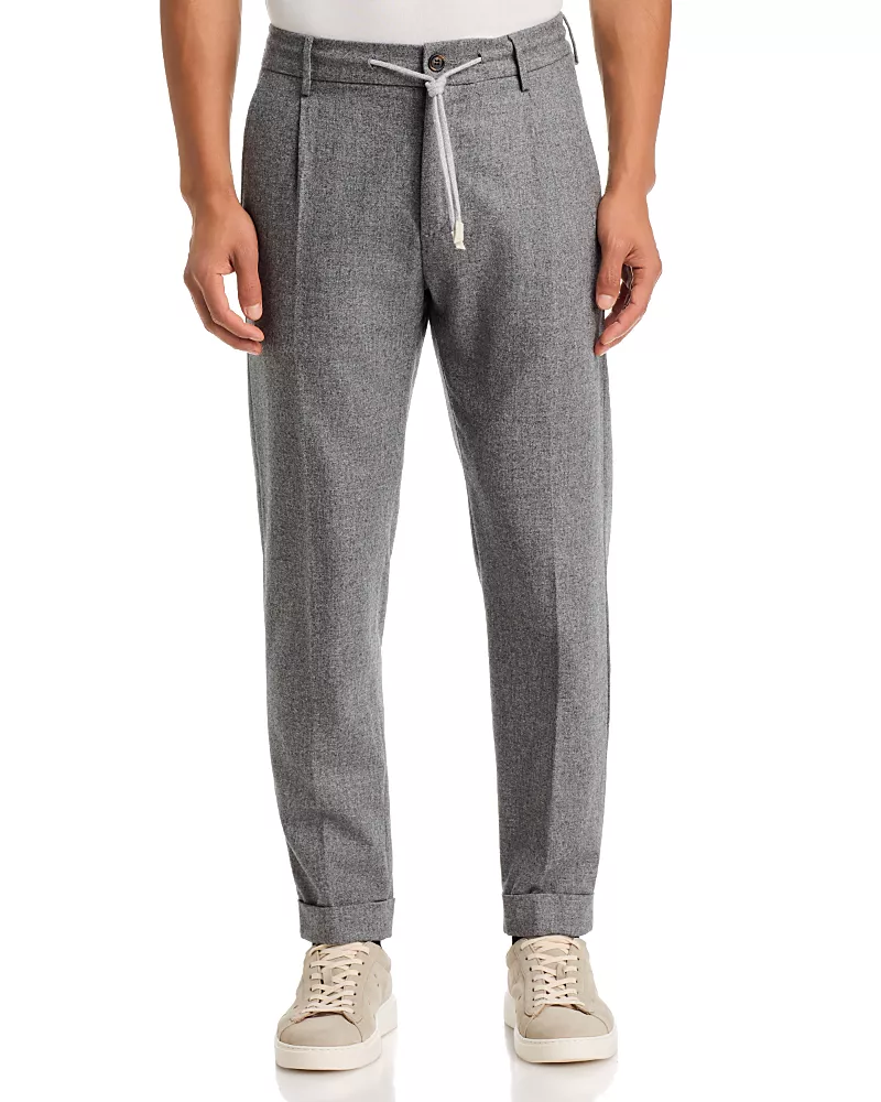 Eleventy Wool & Cotton Cashmere Jogger Pants