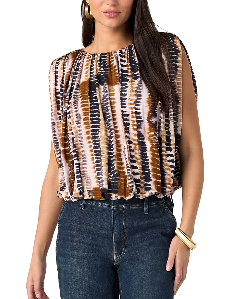 Liverpool Los Angeles Sleeveless Draped Shoulder Pad Top