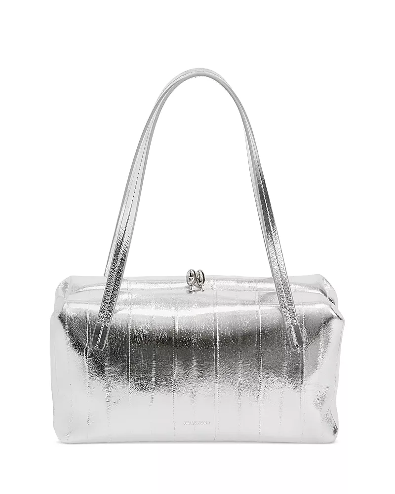 Jil Sander Goji Pillow Small Metallic Leather Shoulder Bag