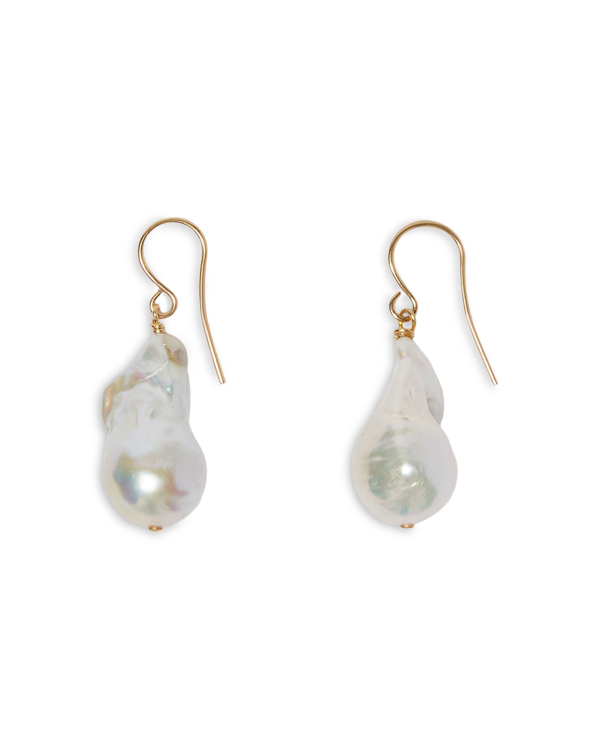 Jil Sander Cultured Freshwater Pearl Drop Earrings in Gold/White