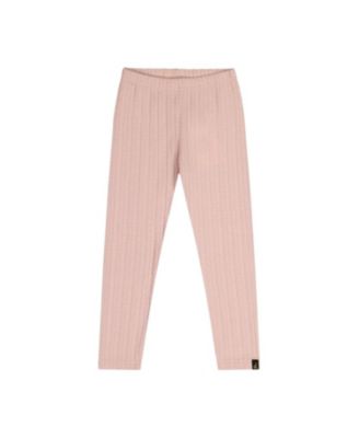 Girls' Jacquard Ribbed Elastic Waist Leggings - Little Kid