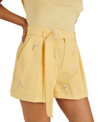 Malbon Amara Blossom Belted Shorts