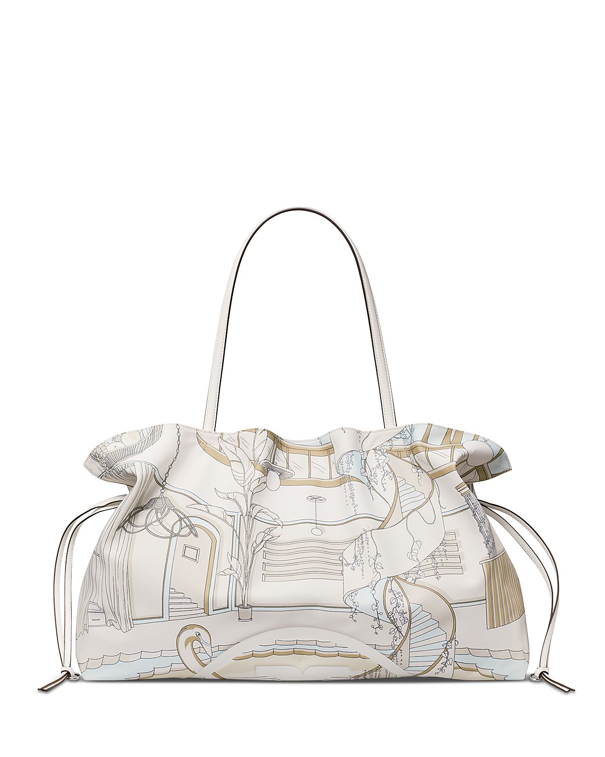 Tory Burch Ella Medium Printed Drawstring Tote Bag