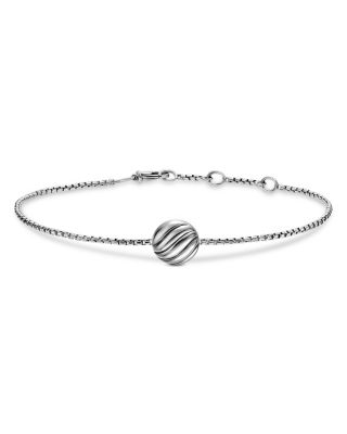 Sculpted Cable Center Station Chain Bracelet in Sterling Silver, 10mm