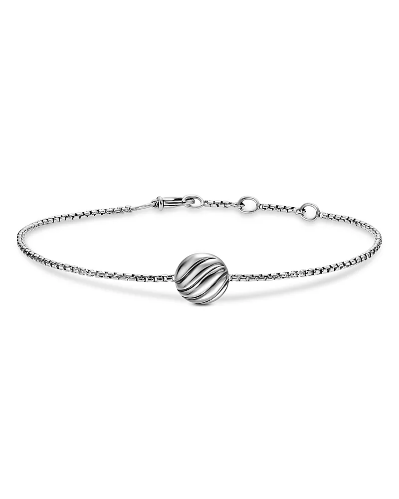 David Yurman Sculpted Cable Center Station Chain Bracelet in Sterling Silver, 10mm