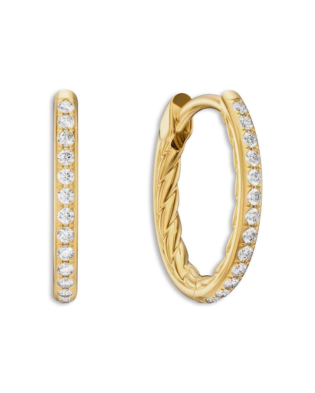 David Yurman Petite Pave Hoop Earrings