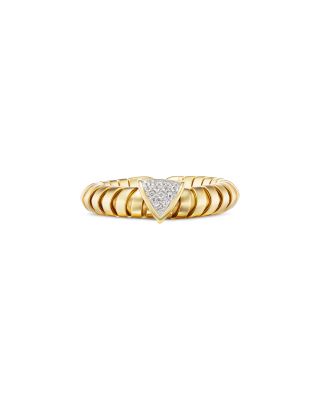 Titanium & 18K Yellow Gold Trisolina Diamond Arrow Ring, 2.11 tcw