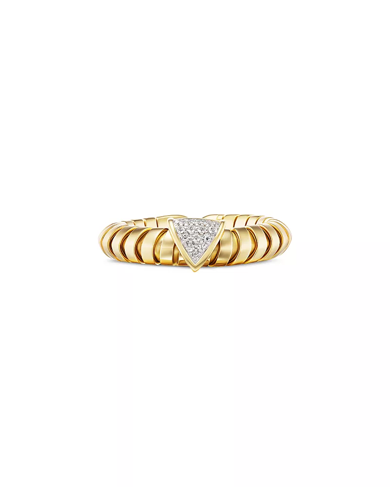 Marina B Titanium & 18K Yellow Gold Trisolina Diamond Arrow Ring, 2.11 tcw