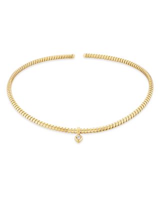 Marina B 18K Yellow Gold Lina Diamond Drop Collar Necklace, 0.13 tcw