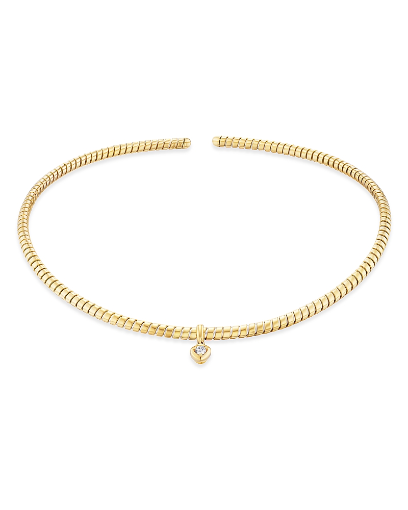 Marina B 18K Yellow Gold Lina Diamond Drop Collar Necklace, 0.13 tcw