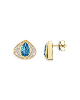 18K Yellow Gold Catylina Gemstone, Onyx, & Diamond Reversible Stud Earrings