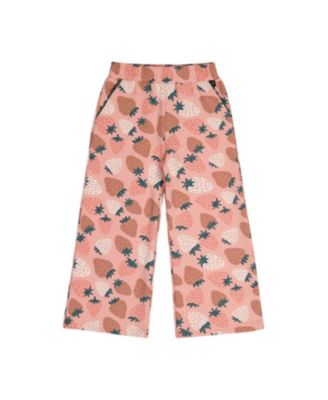Girls' Wide Leg Sweatpants Strawberry Print - Little Kid
