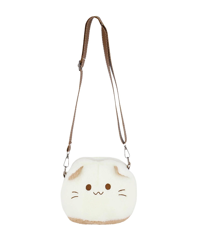 Deux par Deux Girls' Cat Face Adjustable Strap Zipper Bag - Big Kid